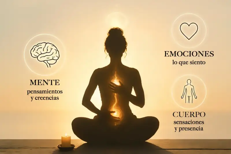 Rayo de luz cálida entrando en una sala oscura